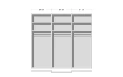 Schwebetürenschrank Serenade, Alpinweißglas/weiß
