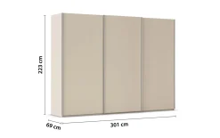Schwebetürenschrank Taro, champagner
