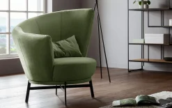 Sessel MR Kleo, olivgrün/schwarz, inkl. 360° Drehfunktion