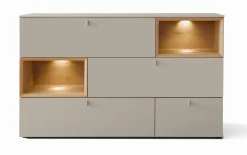 Sideboard Andiamo, steingrau/Eiche rustico