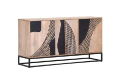 Sideboard Atari, Mangoholz/schwarz, inkl. Softclose Funktion