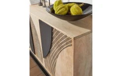 Sideboard Atari, Mangoholz/schwarz, inkl. Softclose Funktion
