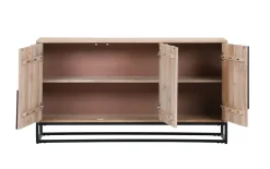 Sideboard Atari, Mangoholz/schwarz, inkl. Softclose Funktion