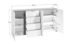 Sideboard Atrium, weiß, 180 cm