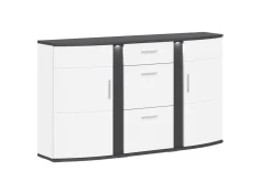 Sideboard Cabana, weiß, graphit, inkl. LED-Beleuchtung
