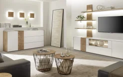 Sideboard Caya, weiß/Kerneiche Umato, inkl. Softclose Funktion