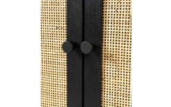 Sideboard Guuji, schwarz, Rattan, 156 cm