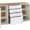 Sideboard Idamo, Tonweiss matt, Alteiche Nachbildung