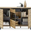 Sideboard Jackson, Eiche teilmassiv, inkl. LED-Beleuchtung