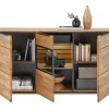 Sideboard Jackson, Eiche teilmassiv, inkl. LED-Beleuchtung