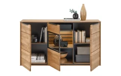 Sideboard Jackson, Eiche teilmassiv, inkl. LED-Beleuchtung