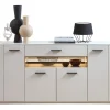Sideboard Lots, creme/Steinfurnier, inkl. Softclose Funktion