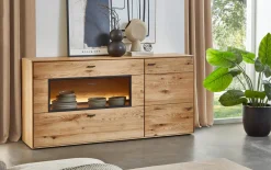 Sideboard Olvera, teilmassive Asteiche