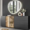 Sideboard Selino, Birke massiv/anthrazit
