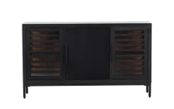 Sideboard Showcase, Akazie/schwarz, inkl. LED-Beleuchtung