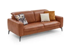 3-Sitzer HU-PC23005, cognac, inkl. Kopfpolsterverstellung
