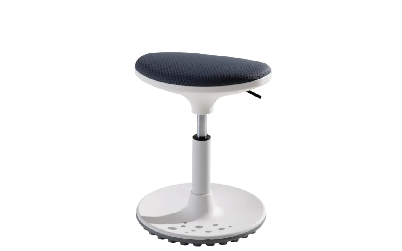 Sitzhocker Speedy, weiß, Sitzfläche grau