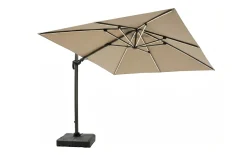 Sonnenschirm, beige, 300 x 256 cm, inkl. LED Solarbeleuchtung