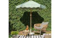 Sonnenschirm, grau/grün, 220 cm
