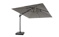 Sonnenschirm, grau, 300 x 256 cm, inkl. LED Solarbeleuchtung