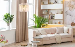 Standleuchte Gorley, goldfarbig, 152 cm