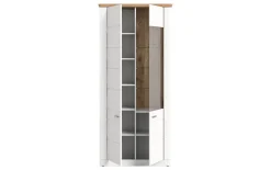 Stauraumvitrine I Modern Times, weiß/Eiche-Nachbildung
