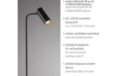 Stehleuchte Rik, schwarz