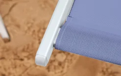 Strandstuhl Juno, blau/weiß, inkl. Kissen
