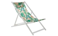 Strandstuhl Juno, grün/weiß, inkl. Kissen