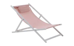 Strandstuhl Juno, pink/weiß, inkl. Kissen
