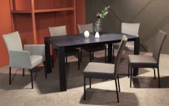 Stuhl Dirio aus Leder, lava
