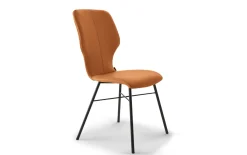 Stuhl Nevio, Leder, saddle brown