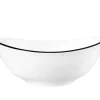 Suppenschale oval Black Line in weiß, 16 cm