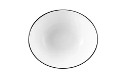 Suppenschale oval Black Line in weiß, 16 cm