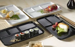 Sushi-Platten 2er-Set, weiß, Porzellan
