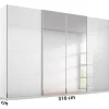 Synchron-Schwebetürenschrank Saligo, weiß, 316 x 235 cm