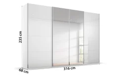 Synchron-Schwebetürenschrank Saligo, weiß, 316 x 235 cm