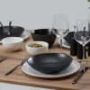 Tafelservice Kitwe, Keramik, schwarz, 8 teilig