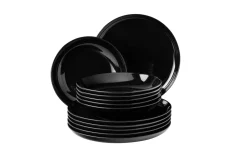 Tafelservice Lido solid black, 12-teilig