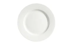 Teller flach Bone China in weiß, 26,6 cm