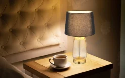 Tischleuchte Classy, amberfarbig/schwarz