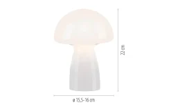 Tischleuchte Fungo, weiß, 15,5 cm