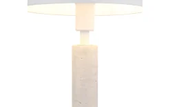Tischleuchte Janie, weiß/Travertine-Nachbildung