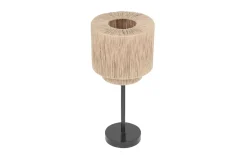 Tischleuchte Smilla, Jute/schwarz