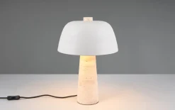 Tischleuchte Timba, Travertin/grau