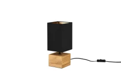 Tischleuchte Woody, holz/schwarz, 30 cm