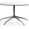 Tisch Urban, Klarglas, Stahl, 55 cm