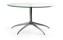 Tisch Urban, Klarglas, Stahl, 55 cm
