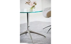 Tisch Urban, Klarglas, Stahl, 55 cm