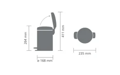 Treteimer Newicon, matt steel, 3 L